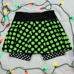 EUC Neon Green Polka-dot Sparkle Skirt